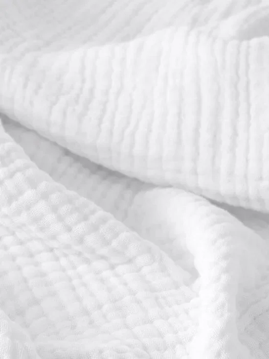 Bedsure White Cotton Muslin Throw Blanket 4 Layers Summer Cooling Gauze