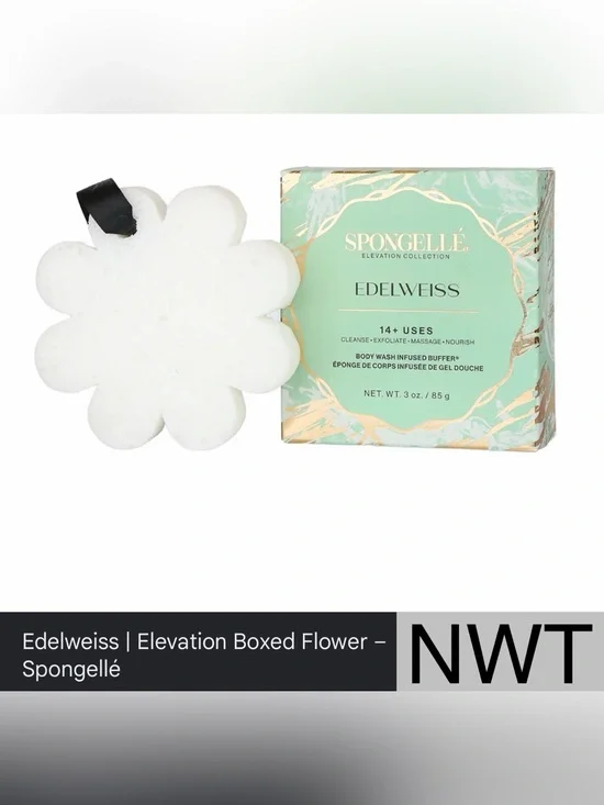 NWT Spongellé Elevation Collection Edelweiss Boxed Flower, 3 oz, 14+ USES