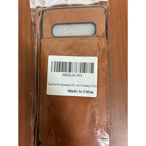 Cell Phone Case for Samsung Galaxy S10 Wallet Brown