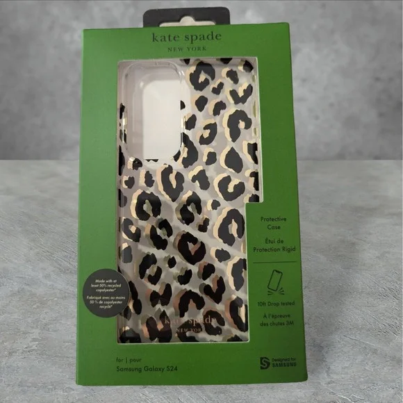L6. Kate Spade New York‎ Samsung Galaxy S24 Case, In animal Print/Clear QI Comp.