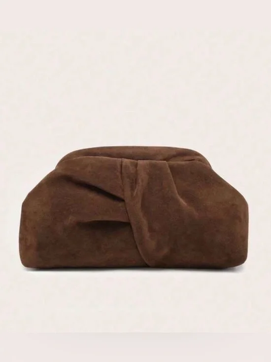Brown Woven Clutch Bag -
