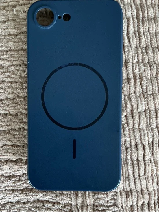 MagSafe-Compatible Navy Blue Phone Case with Magnetic Ring