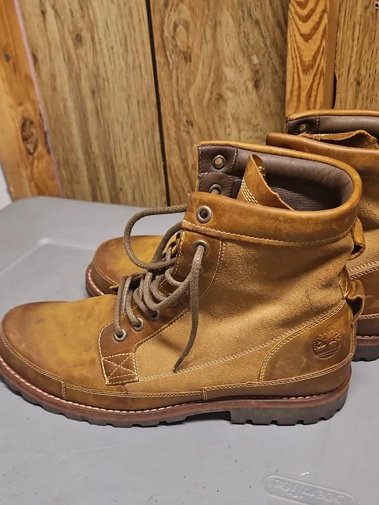 Timberland Tan Leather Lace-Up Work Boots