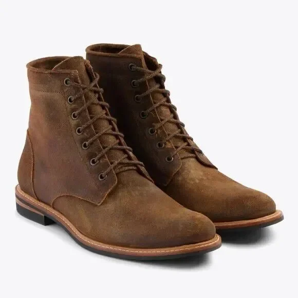 NISOLO MEN'S ALL WEATHER ANDRES SUEDE‎ BOOTS BROWN $280 NIB