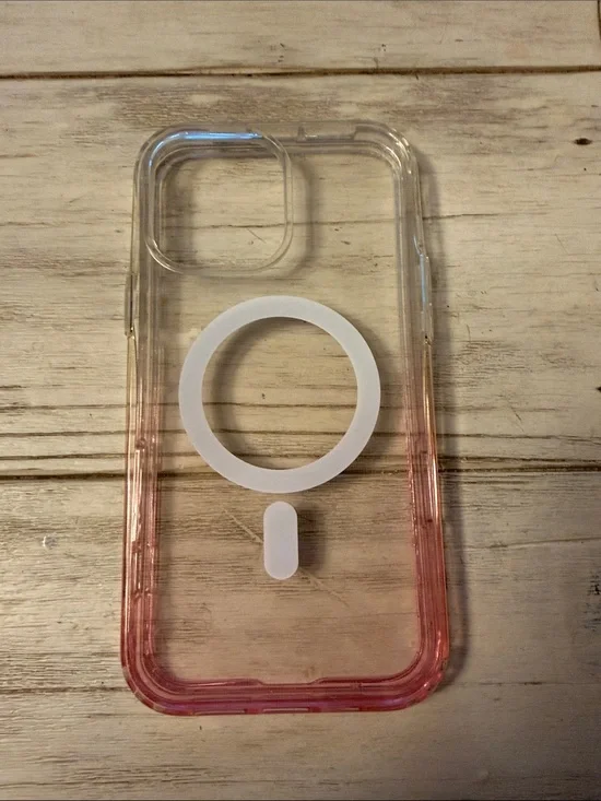 i phone 15 pro max, Clear Pink Gradient Magnetic-Compatible iPhone Case