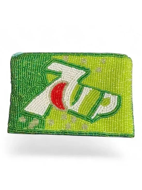 7UP Beaded Coin purse NWOT