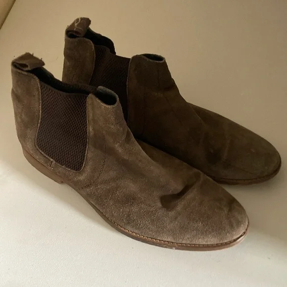 BEN SHERMAN SUEDE slip on MENS BOOTS brown size 11