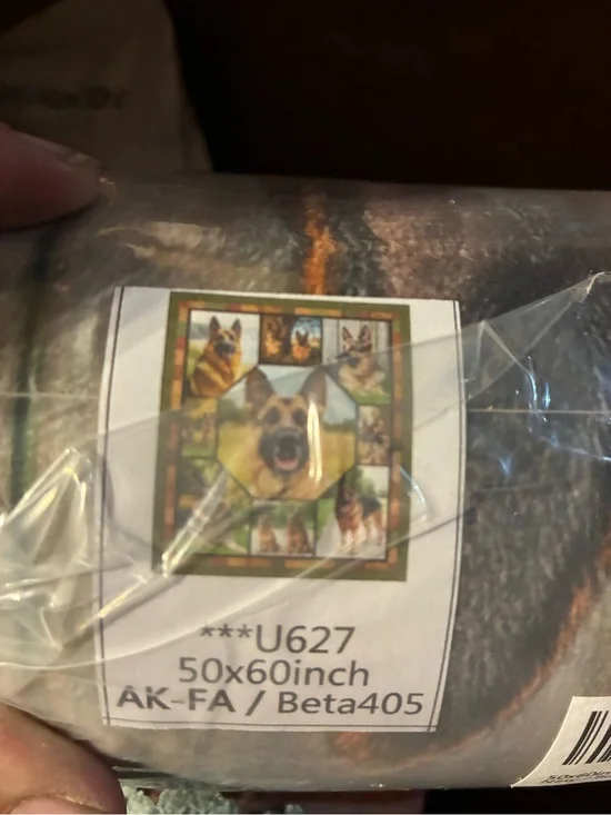German Shepherd Print Throw Blanket - Brown