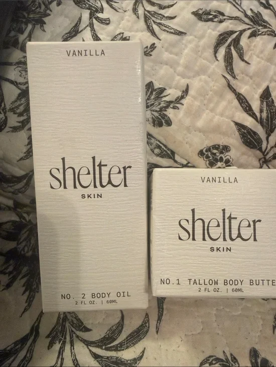 Shelter skin Vanilla Body Oil & Tallow Body Butter - White