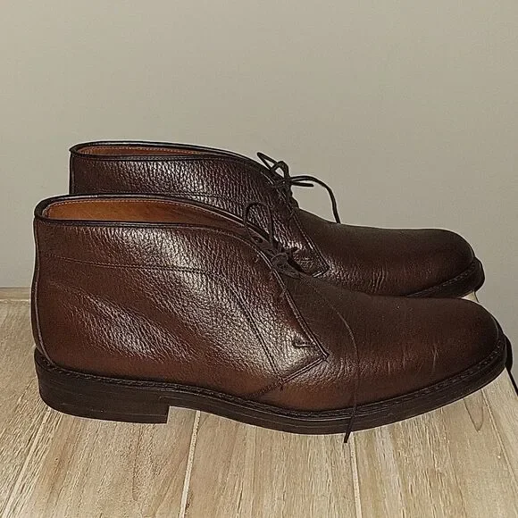 Allen Edmonds Men's 10 B Malvern $595 Chukka Boots 100% Leather Lace Up Brown