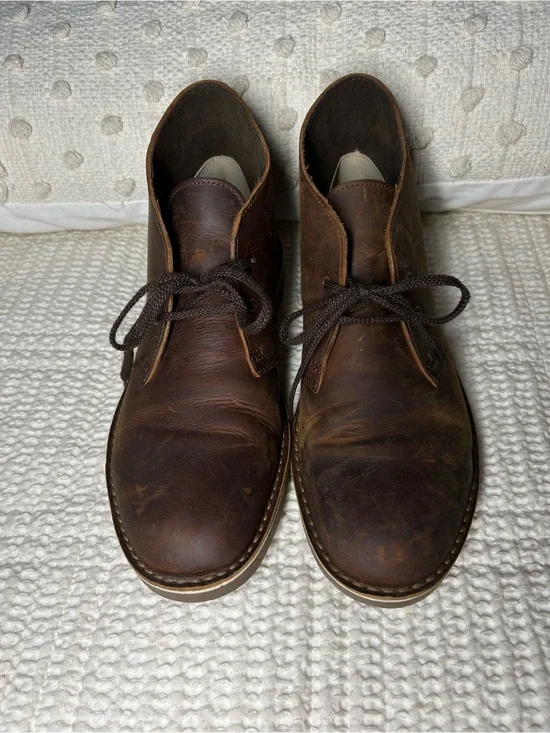Clarks Men's Dark Brown Bushacre Leather Chukka Boots