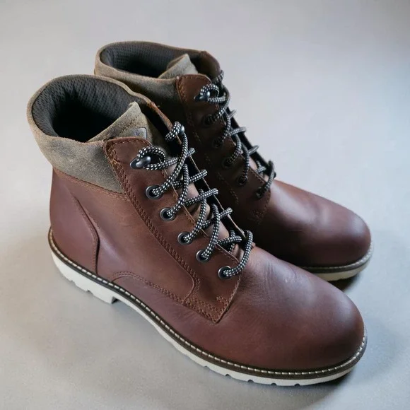 ECCO Mens Jamestown High-Cut Cognac‎ Cocoa Brown Boots Size 9 - 9.5 *Barely Worn