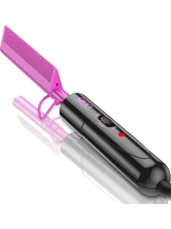 Dual Voltage Ceramic Hair Straightening Comb - 450°F Fast Heating for Wigs