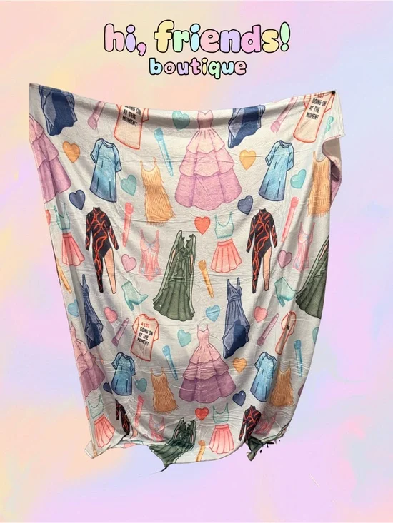 Outfits of the Eras Throw Blankets