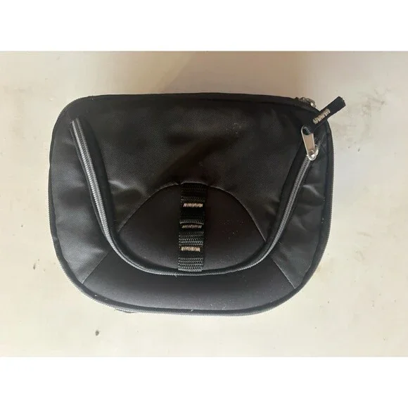 Small Insulated Lunch Bag – Black Zippered Cooler Pouch – Travel Food Tote