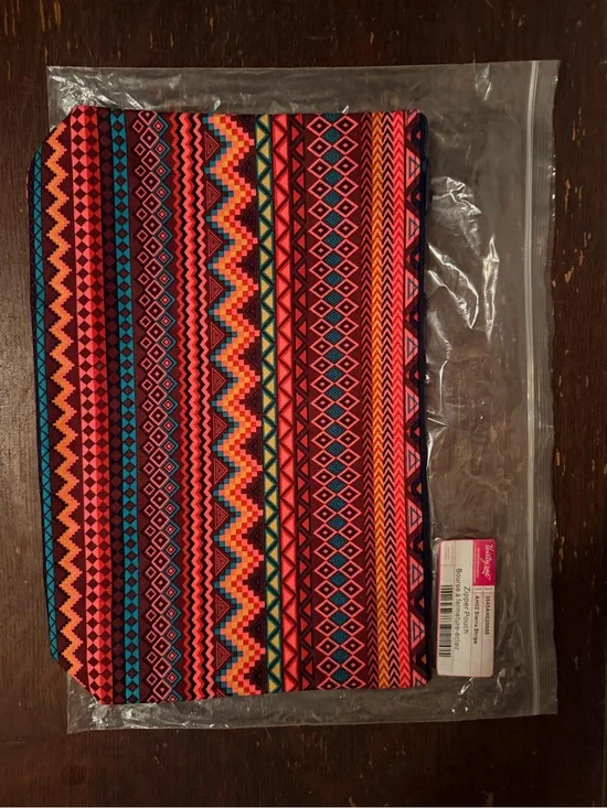 Thirty-one Multicolor Tribal Sierra Stripe Zipper Pouch - Pink, Blue, Orange