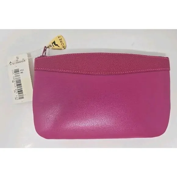 Koret Leather Makeup Bag Fuscha New‎ W Tags 7.4x4.5