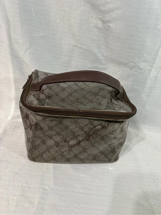 Ralph Lauren Clear w/ Brown RL Monogram Toiletry Bag