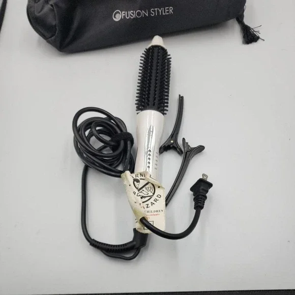 Fusion Styler Hair Curler Women OS LN-305B White Ionic Hot Air Brush EUC Volume