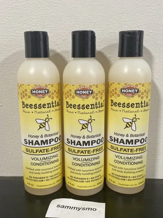 Beessential honey and botanical Shampoo volumizing, Sulfate Free 8oz x3
