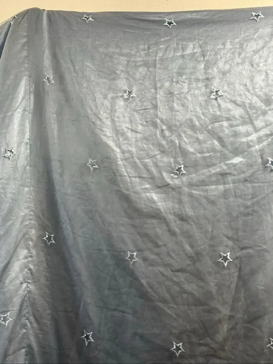 Y2K Seventeen twin Size Blue stars  Satin Bedding Bedspread comforter