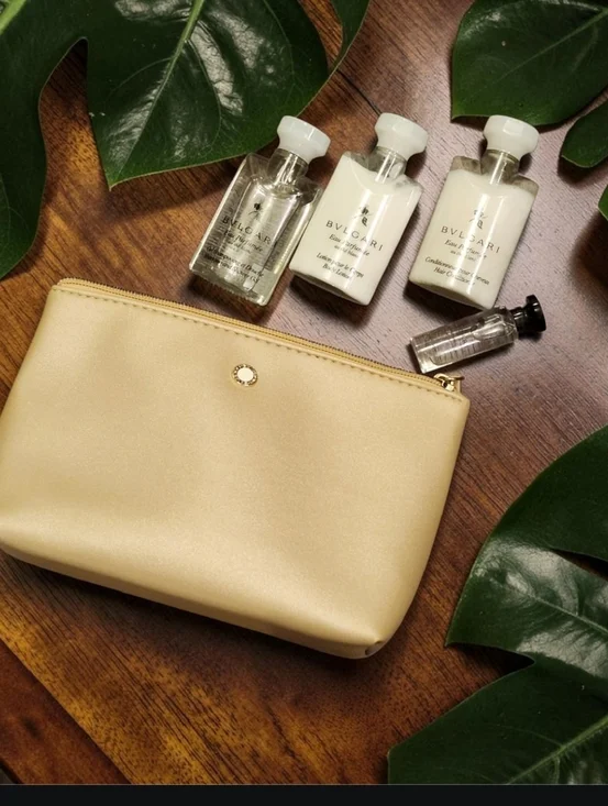 Bvlgari x Emirates Cosmetic Pouch With Travel Size Items NEW
