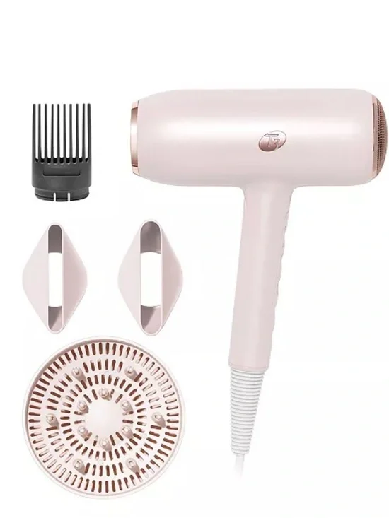 Pink Compact Hair Dryer with Diffuser & Nozzle Attachments