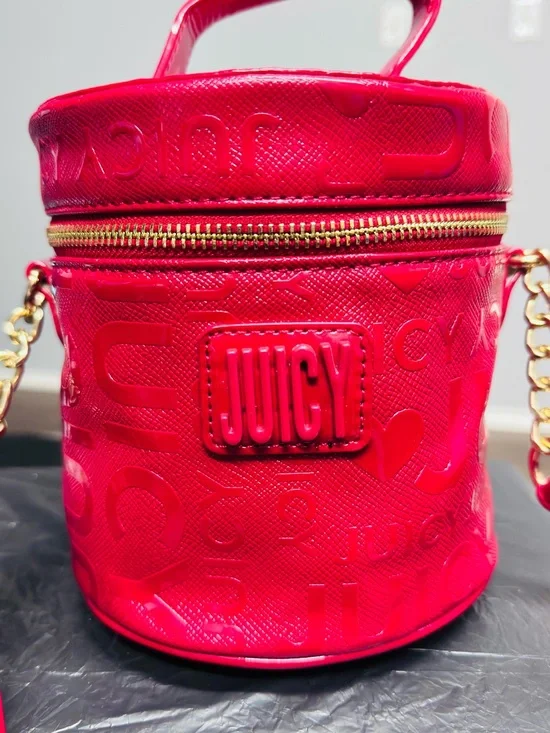 Juicy Couture Bright Pink Embossed Vanity Crossbody Bag