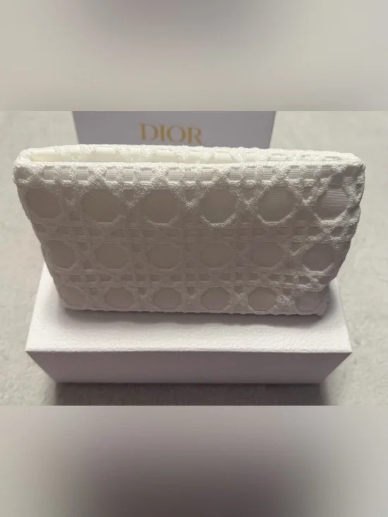 Dior Ivory Quilted Cosmetic Pouch