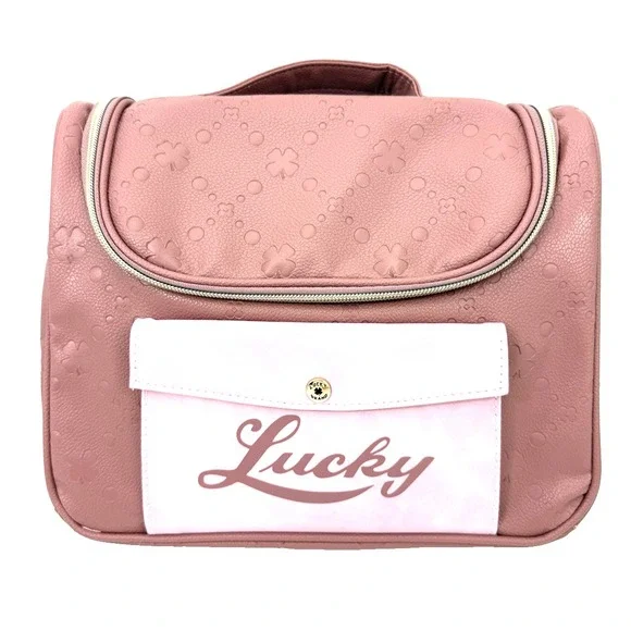 Lucky Brand Pink Makeup Travel Cosmetics Toiletry Bag 11