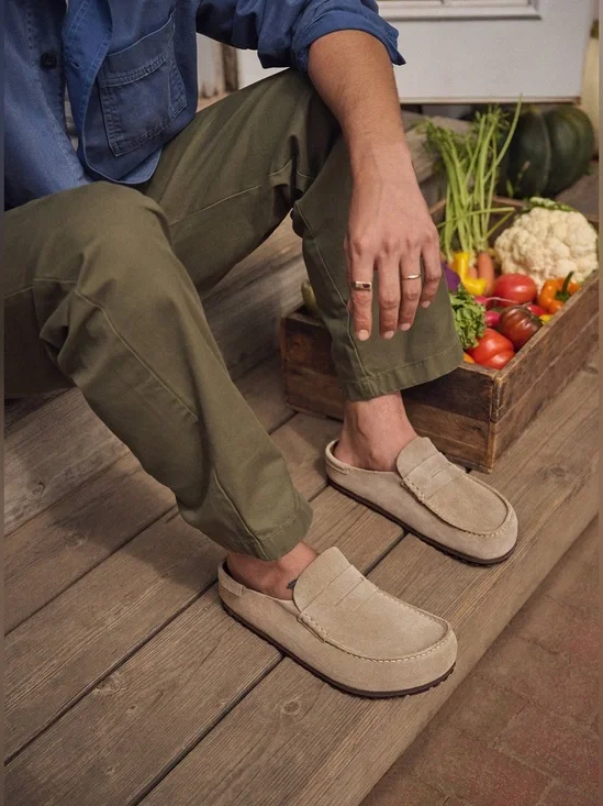 Birkenstock Naples Wrapped Suede Leather Clog  Sz 10 Men’s  (Ago 026)