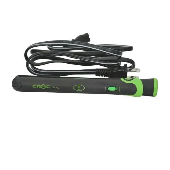 Croc Plug Ceramic Mini Flat Iron Hair Straightening Travel Haircare Green
