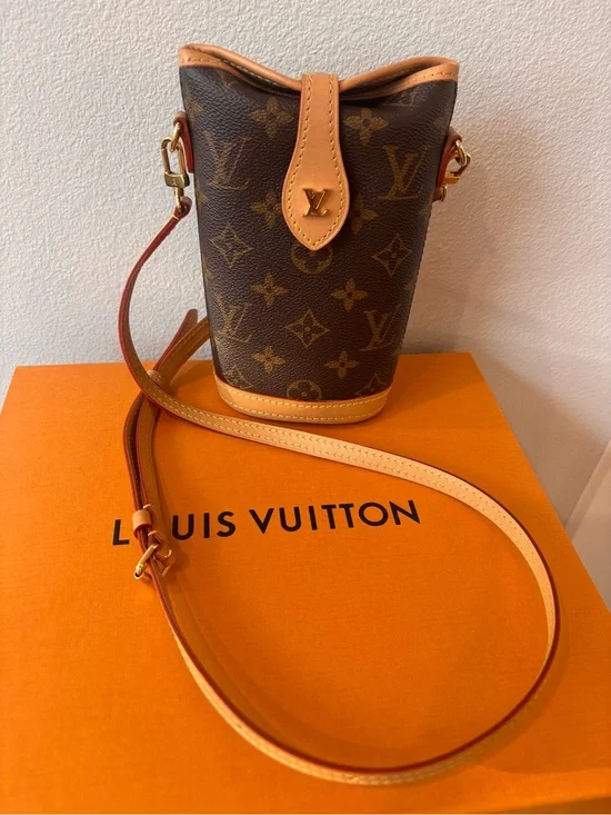 Louis Vuitton Monogram Mini Bucket Crossbody in Brown and Tan Vachetta