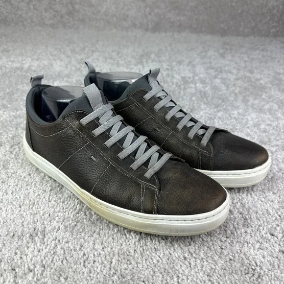 Martin Dingham Brown Leather Mens Size‎ 8M Low Top Slip On Sneakers