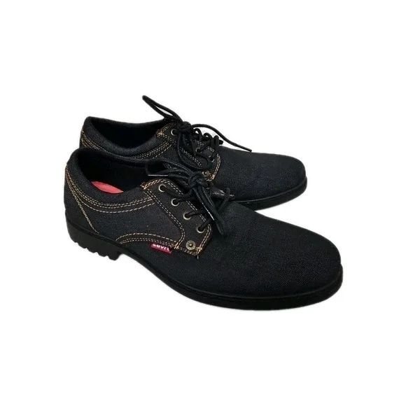 Levi's Brawley Denim Casual Dress Lace Up Men's Shoes 10.5 Black‎ Sole