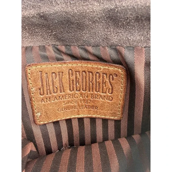 Jack‎ Georges Brown Leather Crossbody Organizer Purse Handbag Travel Bag Genuine