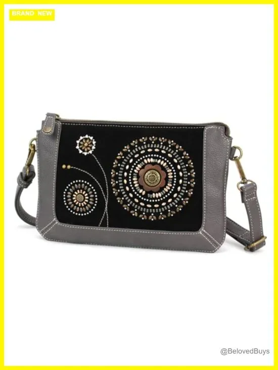 Faux Leather Zip Pouch Crossbody Purse with Adjustable Strap RFID Protected