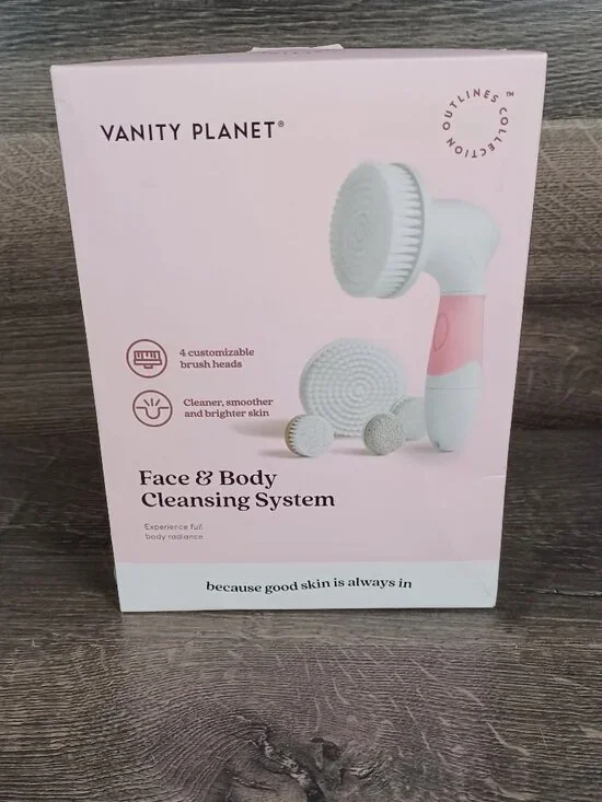 NIB Vanity Planet Face & Body Cleansing System Facial Brush Exfoliating