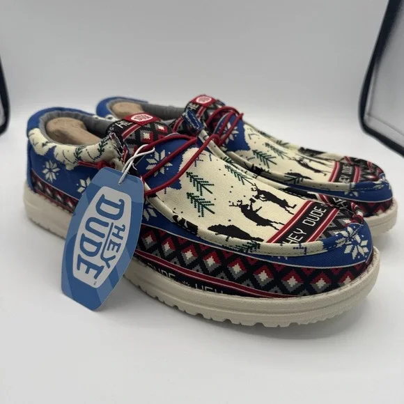 Hey Dude Wally Holiday Cheers - Holiday‎ White/Multi Sz Mens 12