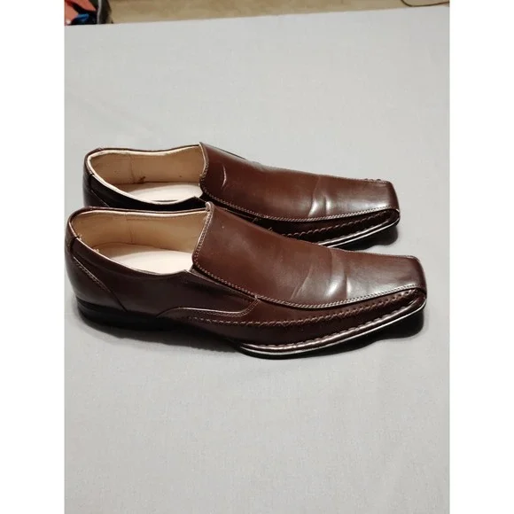 Steve Madden Men Chocolate  Brown M Trace Slip‎ On Loafers Square Toe Shoes 12M
