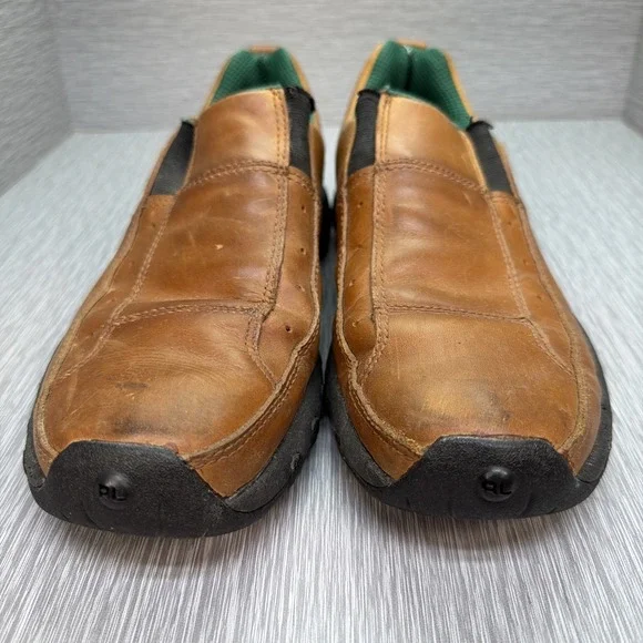 Polo Sport Ralph Lauren Driving Loafers Brown Leather Slip On‎ Shoes Mens 8B