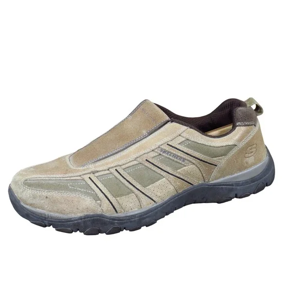 Skechers Mens Slip-On Walking Shoes Size 13 Brown Suede Leather Comfort‎ Casual