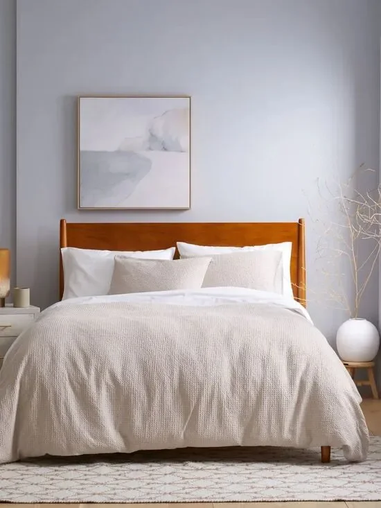 NWT Quince Organic Luxe Honeycomb Sand (Light Tan) Duvet Cover Set with Shams!