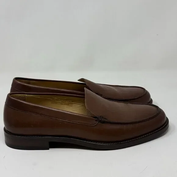 Polo Ralph Lauren Loafers Dress Shoes Mens 9 D Brown Leather Vintage Italy
