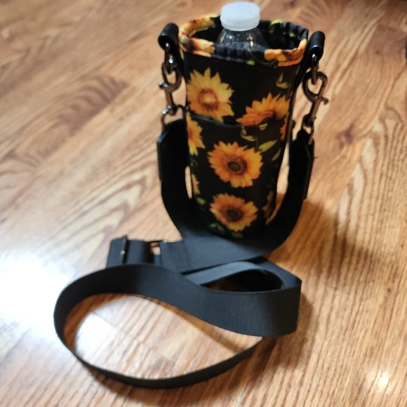 Crossbody Sunflower Water Bottle Bag Phone Holder Wallet Combo