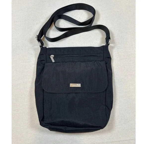 Baggallini Black Town Bagg Crossbody Messenger Adjustable Strap Travel Purse Bag