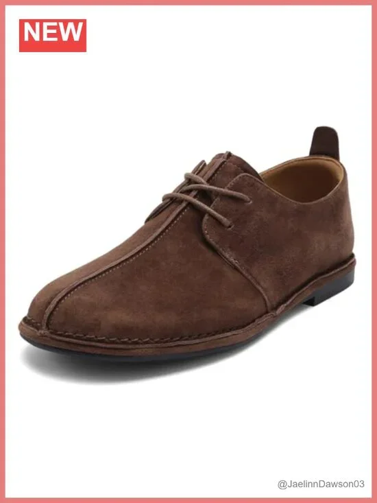 Women's Suede Oxford Flats with Arch Support Lace-Up Round Toe Walking Shoes