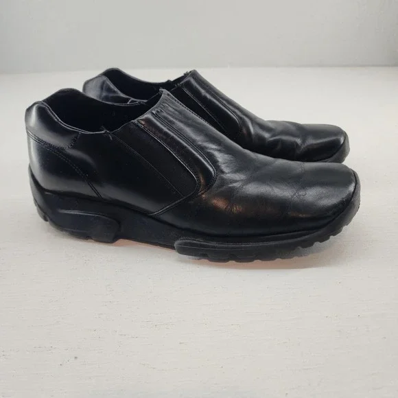 Donald J Pliner Mens Black Leather Slip On Loafers‎ Size 9 M Business Casual