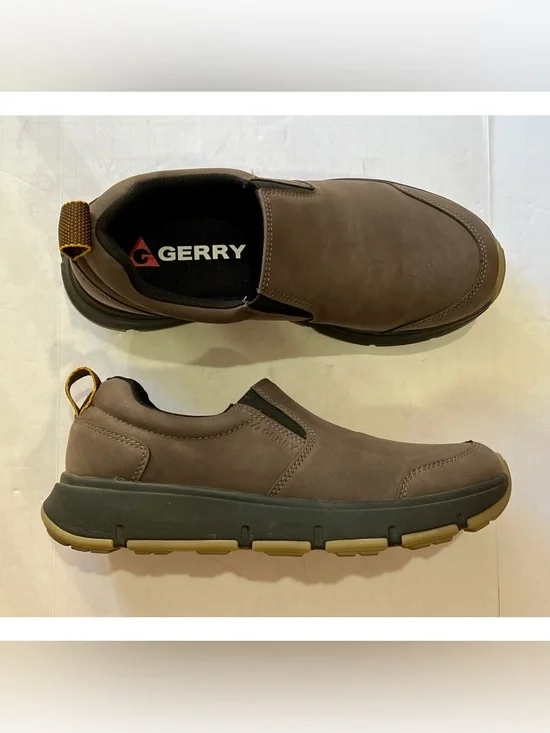 Gerry Slip-On Casual Loafers Moc II in Brown with Black Soles US Men’s 8