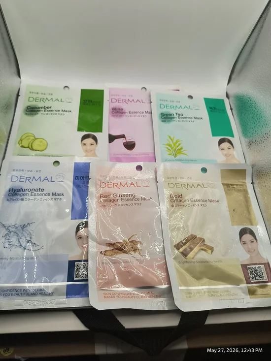 Dermal Collagen Essence Mask Variety Pack 6 CT New Skincare Face Mask